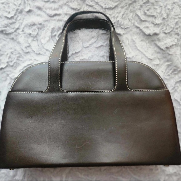 RALPH LAUREN BLACK LABEL vintage  dome top satchel/pinch-lock top closure - Picture 2 of 7